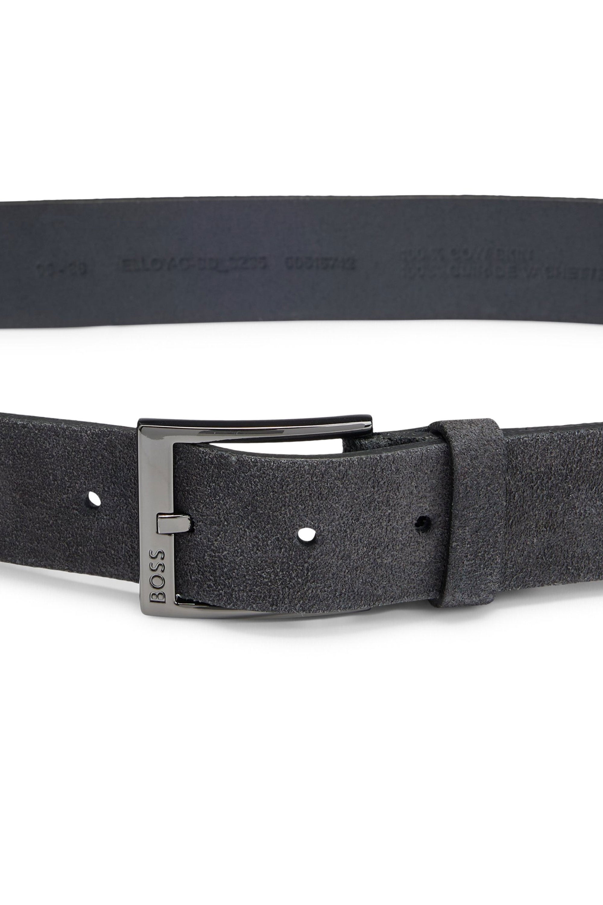 Black Elloy Leather Belt Dark Blue