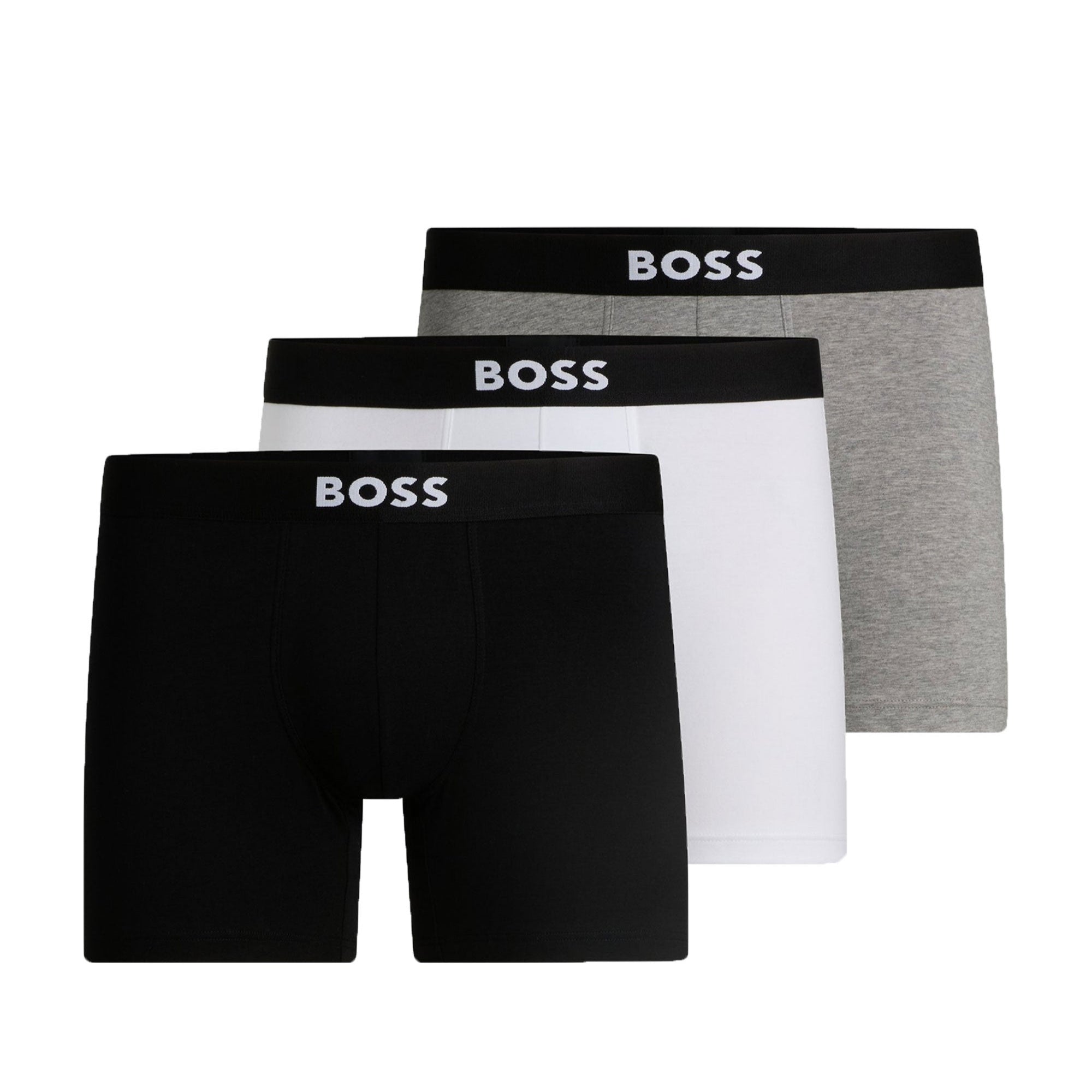Black 3 Pack Boxer Briefs White/Grey/Black