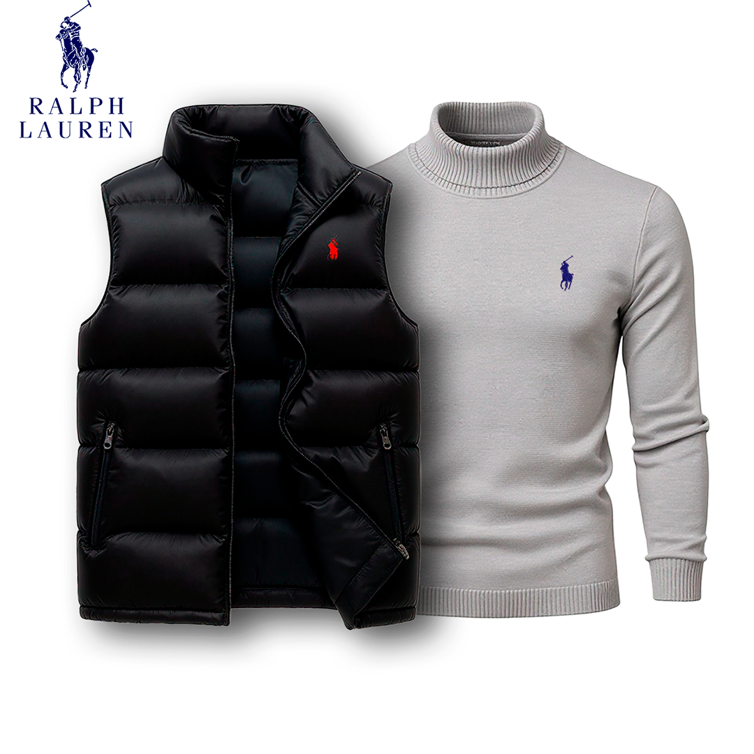 Polo Puffer Vest & Turtleneck Set