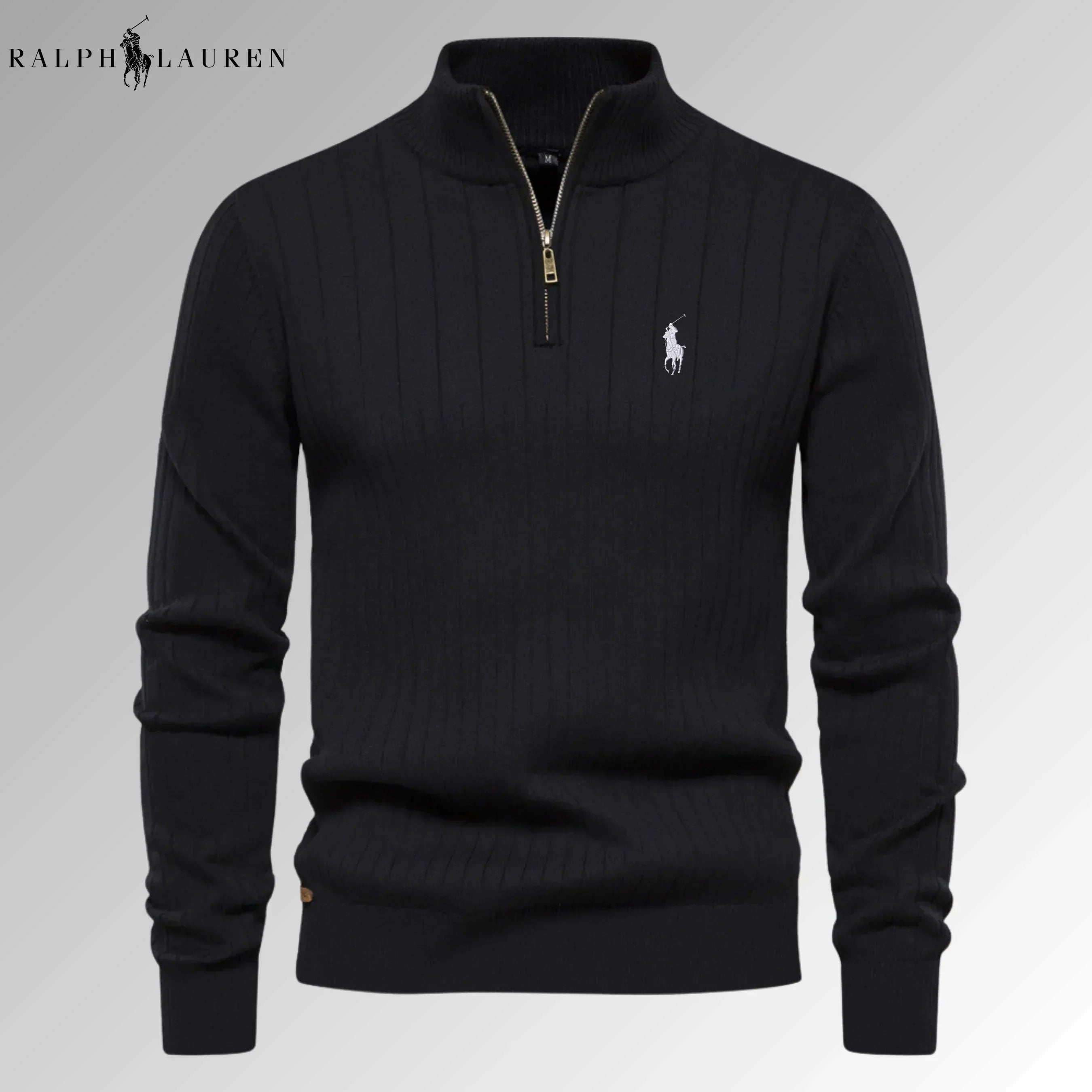 Quarter-Zip Ribbed Jumper