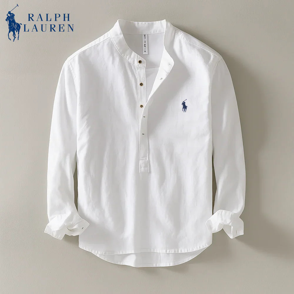 Premium Linen Shirt Mandarin Collar + Gift