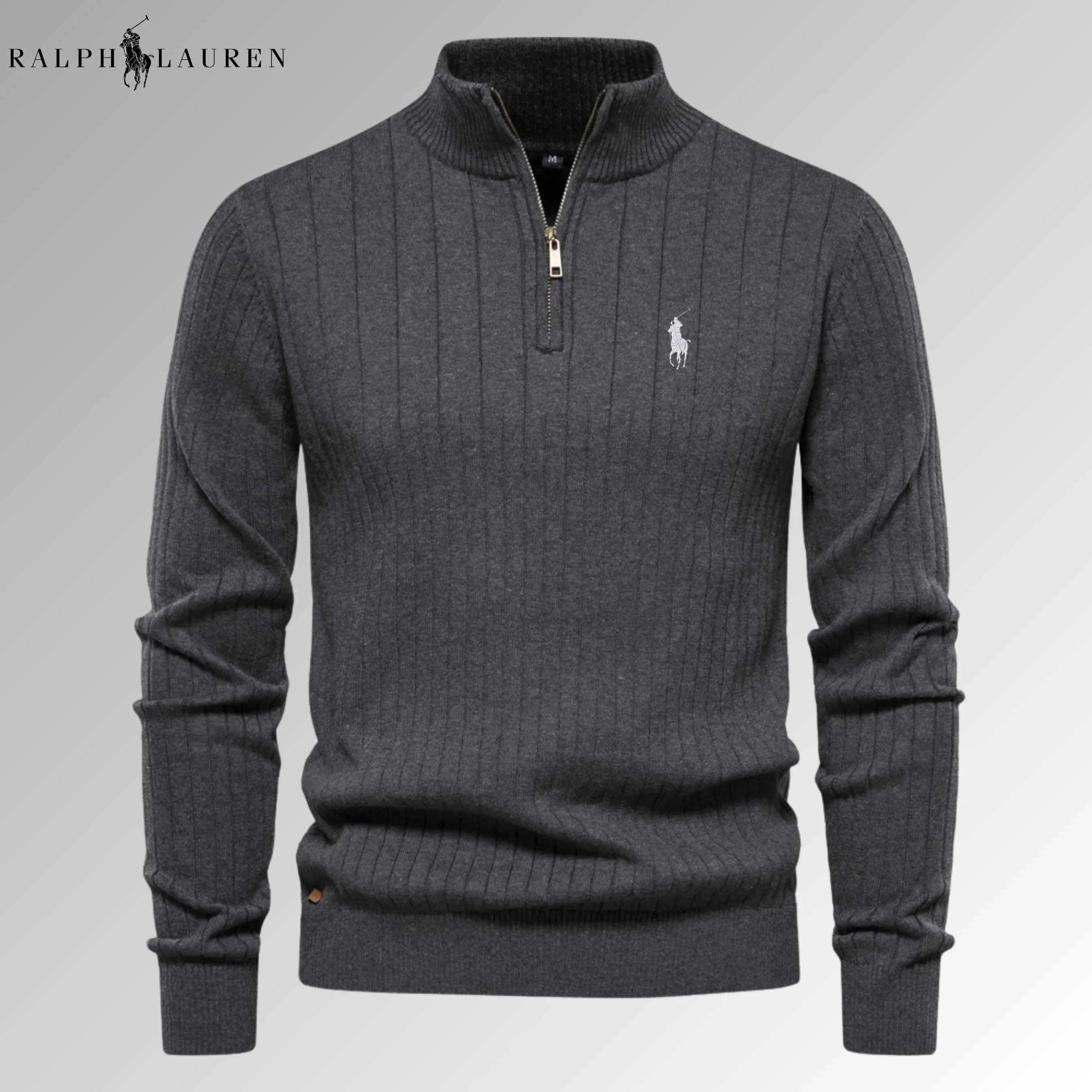 Quarter-Zip Ribbed Jumper