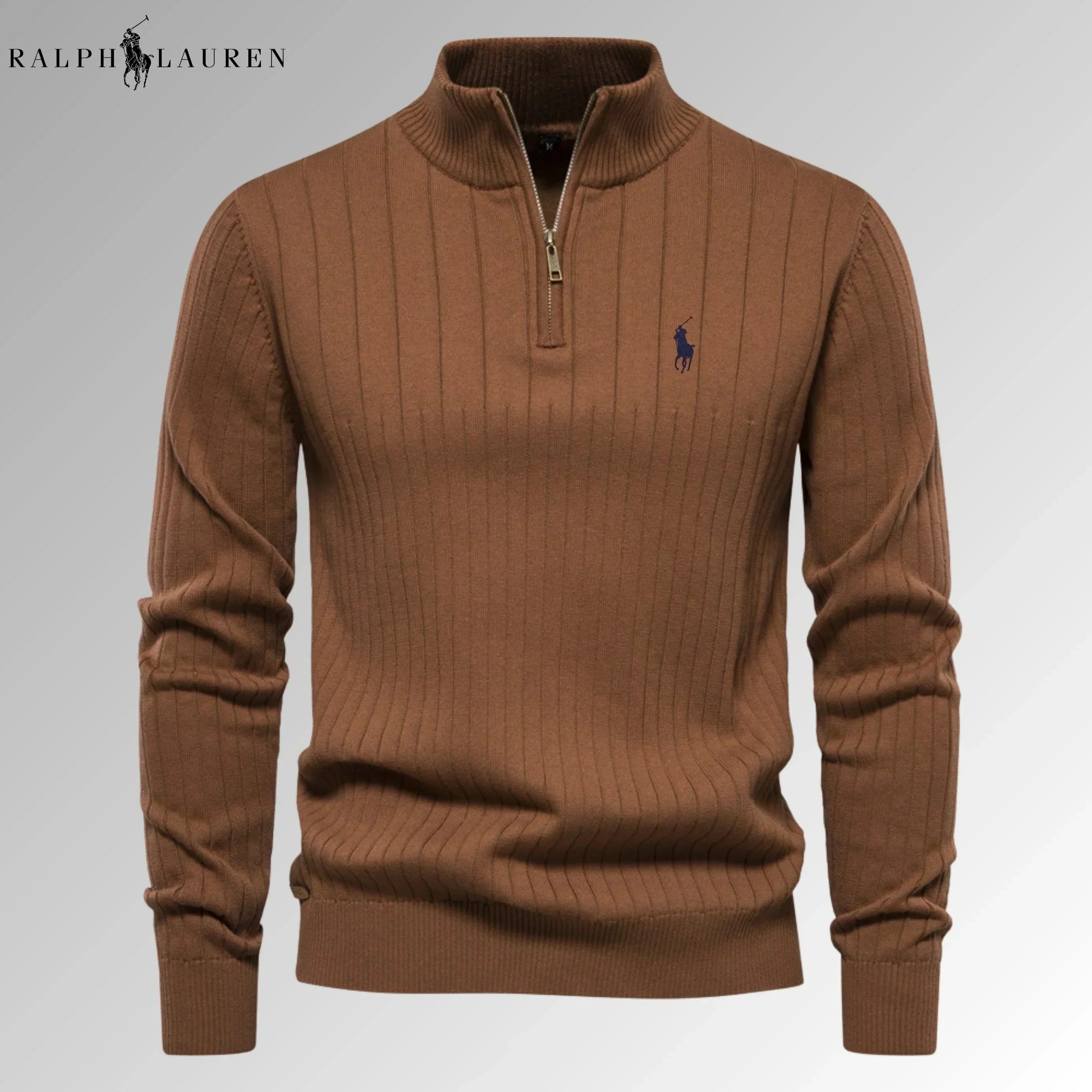 Quarter-Zip Ribbed Jumper