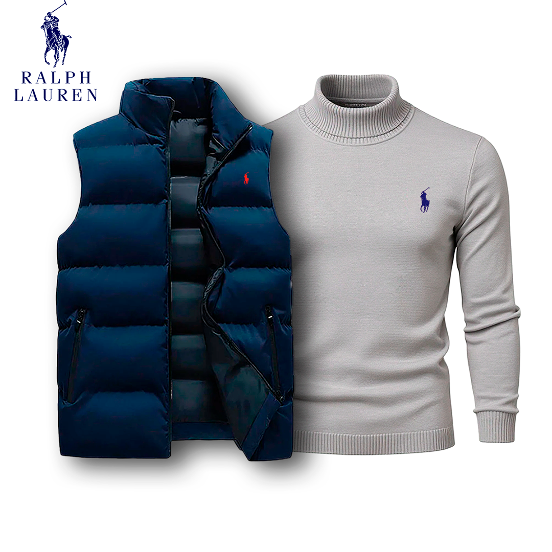 Polo Puffer Vest & Turtleneck Set