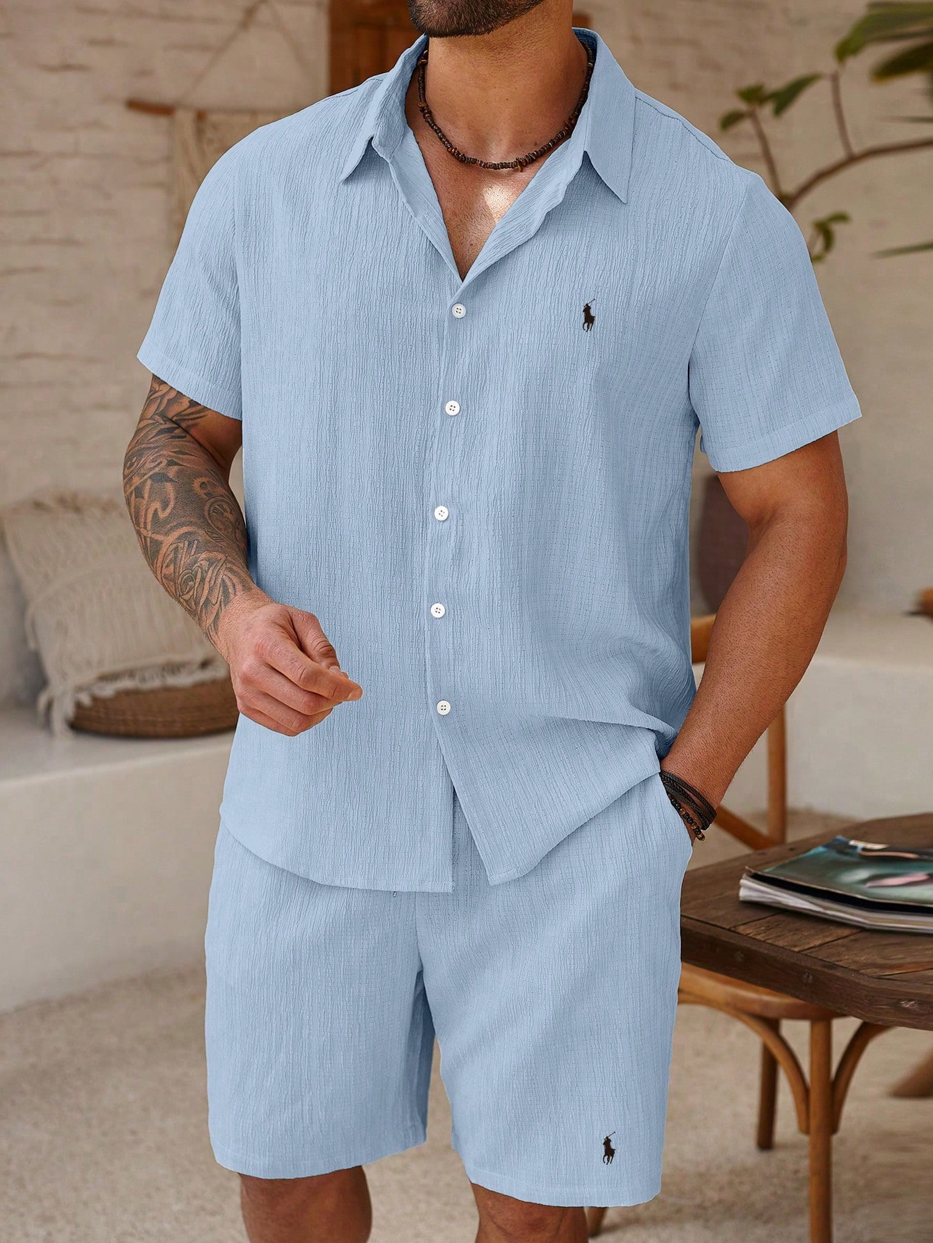 R&L™ Premium Men's Set - Short Sleeve Shirt & Shorts