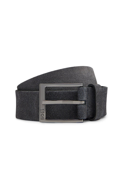 Black Elloy Leather Belt Dark Blue