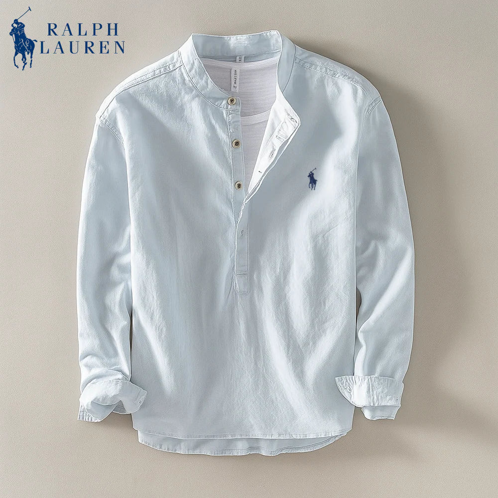 Premium Linen Shirt Mandarin Collar + Gift