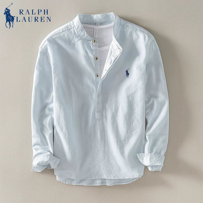 Premium Linen Shirt Mandarin Collar + Gift