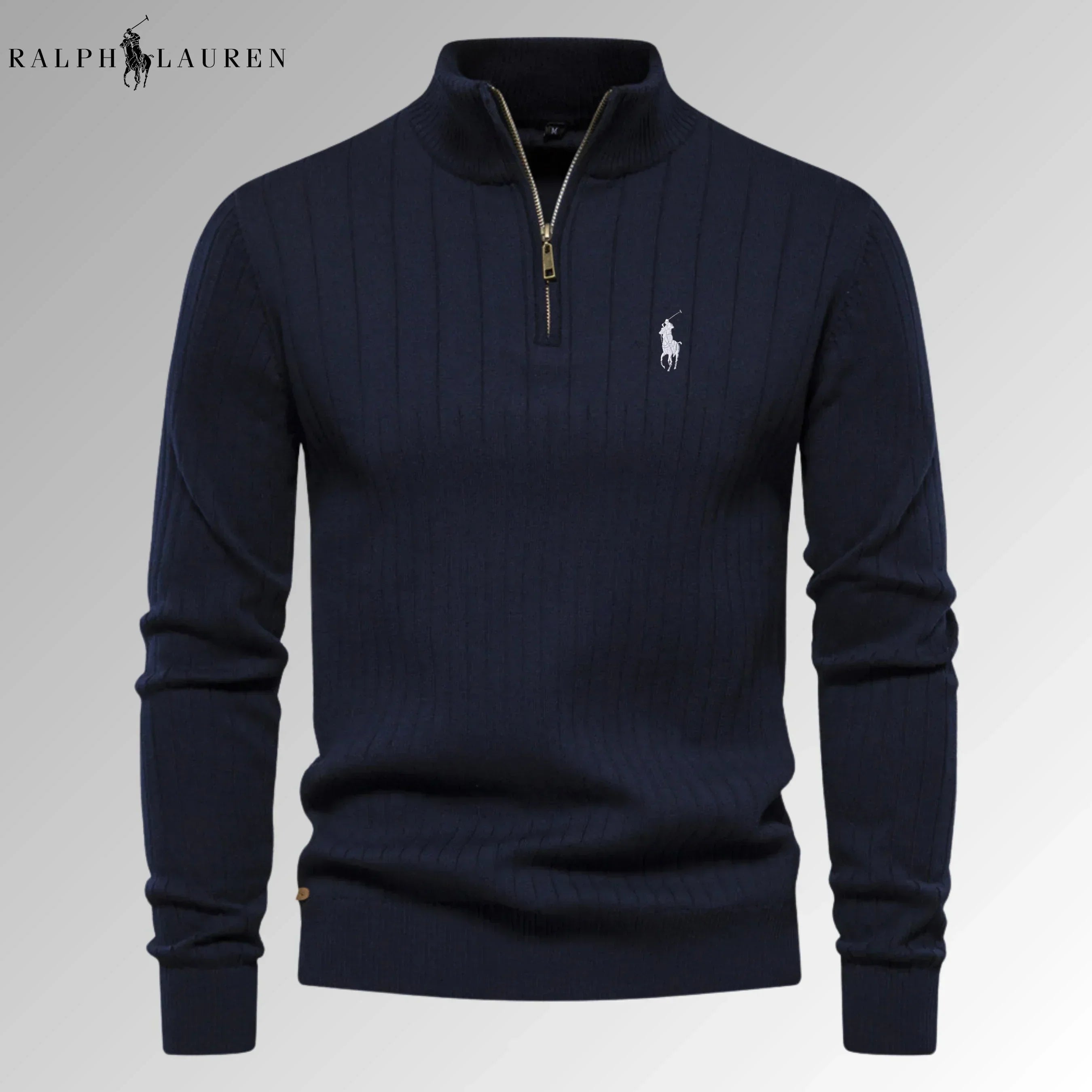 Quarter-Zip Ribbed Jumper