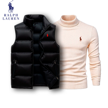 Polo Puffer Vest & Turtleneck Set