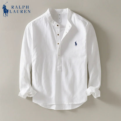 Premium Linen Shirt Mandarin Collar + Gift