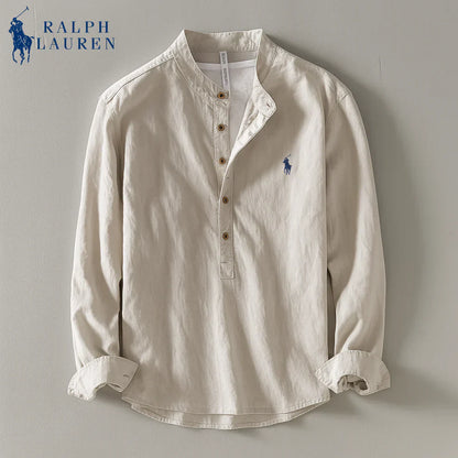 Premium Linen Shirt Mandarin Collar + Gift