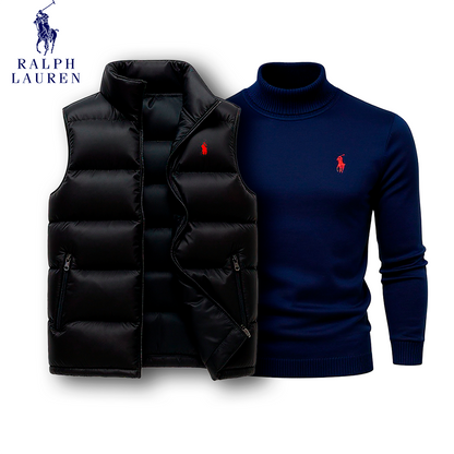Polo Puffer Vest & Turtleneck Set
