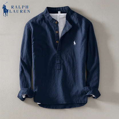 Premium Linen Shirt Mandarin Collar + Gift