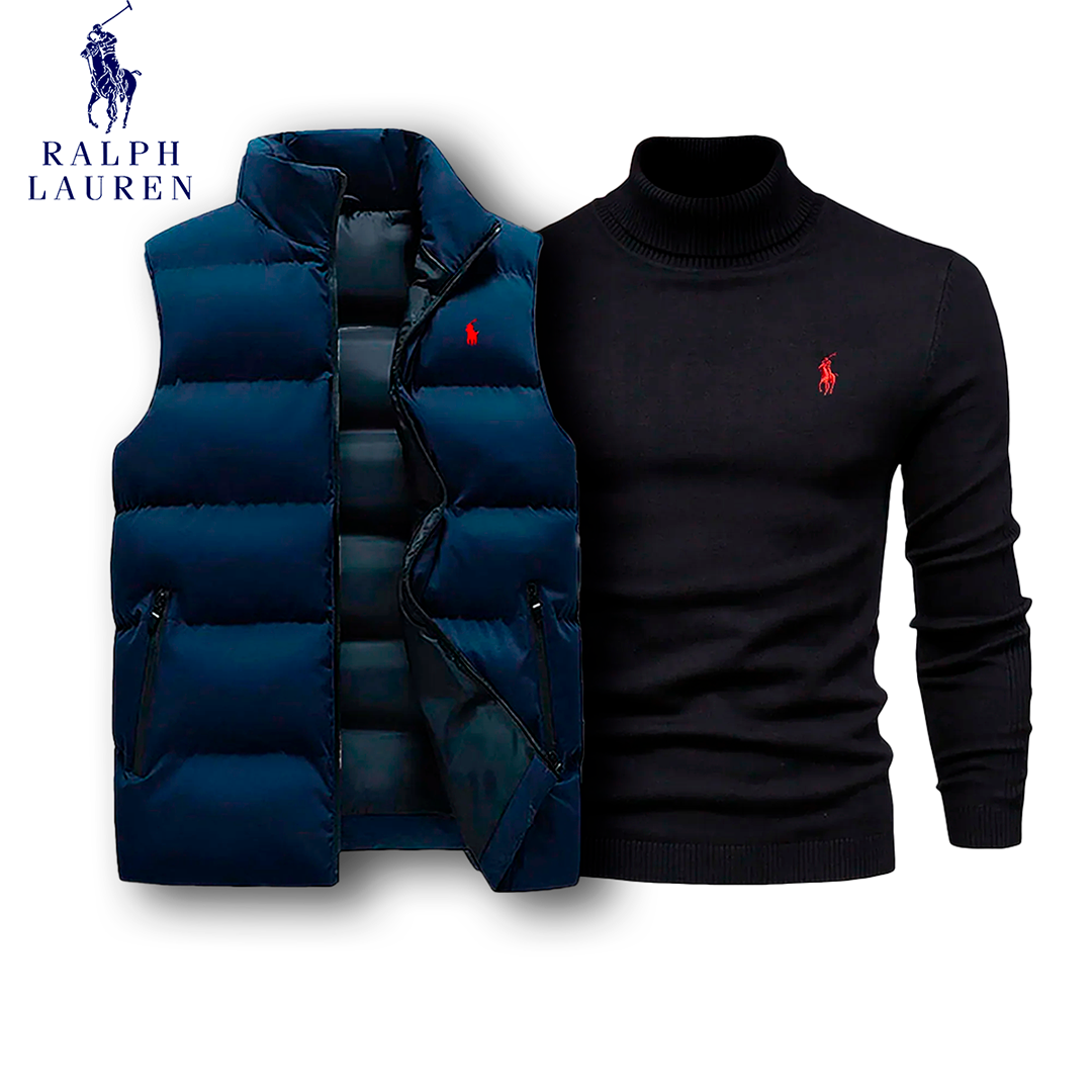 Polo Puffer Vest & Turtleneck Set
