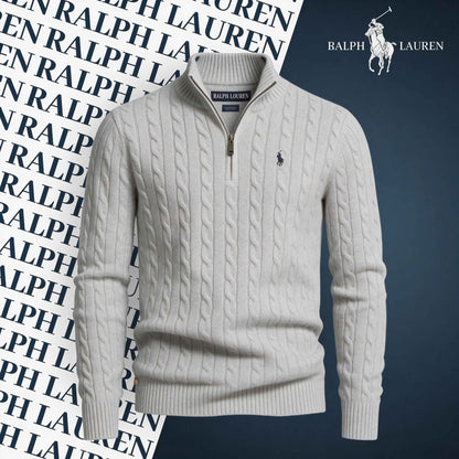 R&L CABLE-KNIT ZIP SWEATER SET