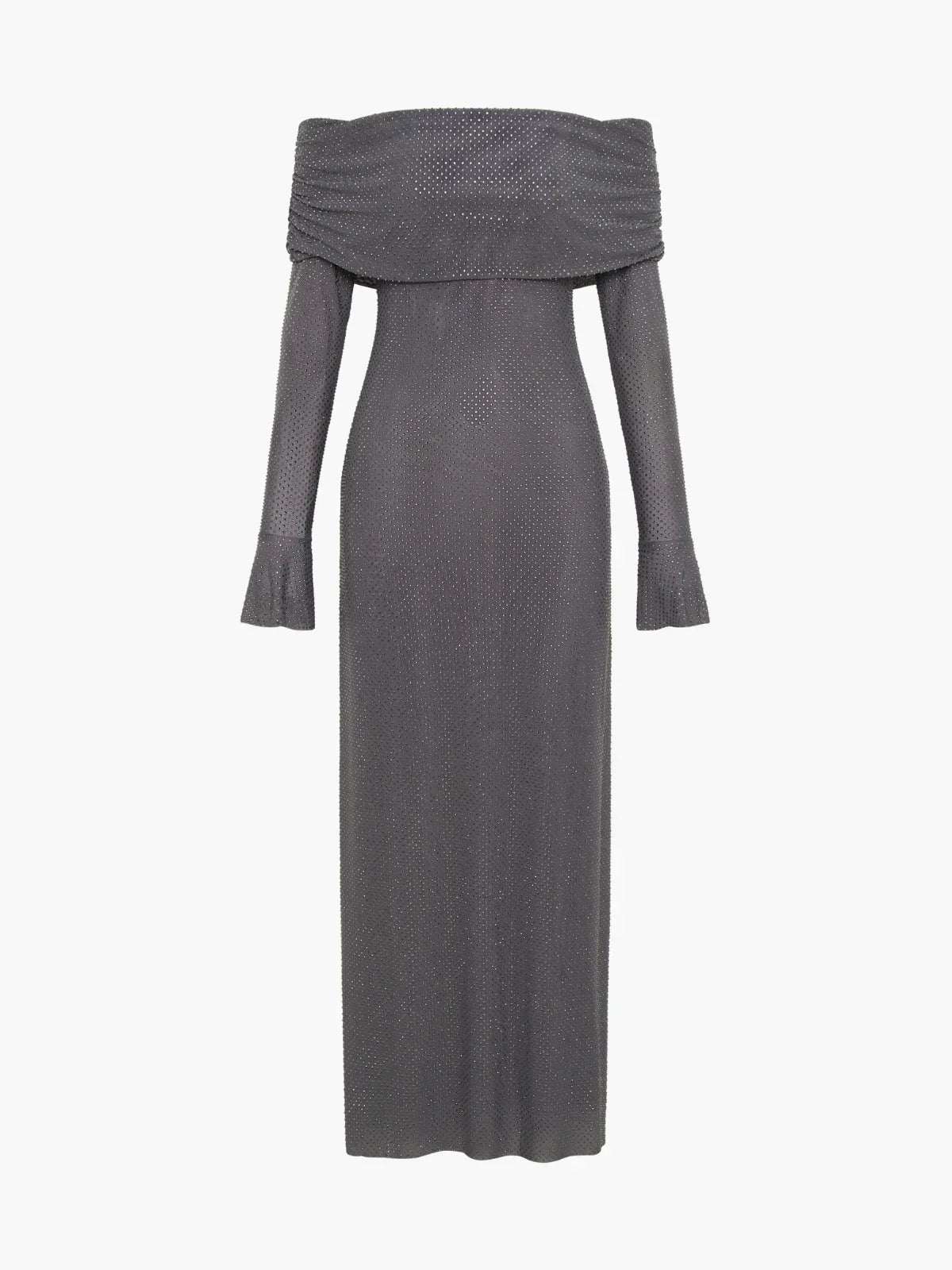 Rhinestone Embellished Off-Shoulder Dress