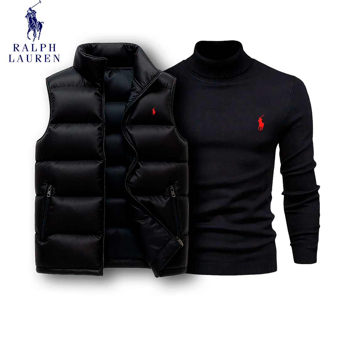 Polo Puffer Vest & Turtleneck Set
