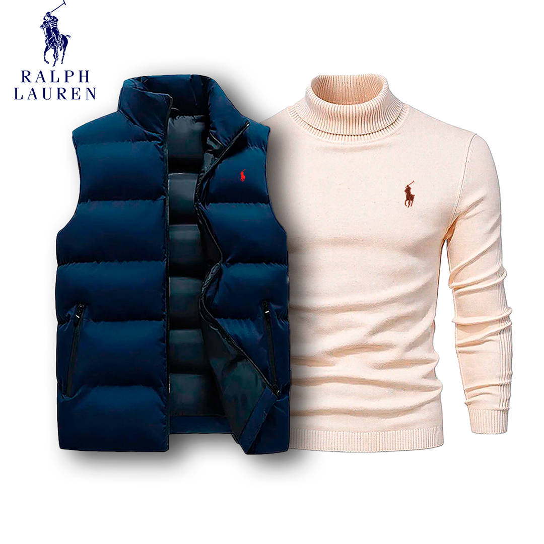 Polo Puffer Vest & Turtleneck Set