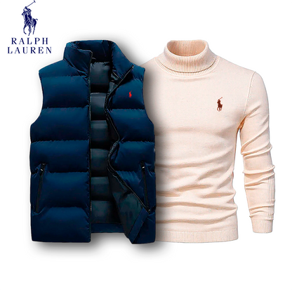 Polo Puffer Vest & Turtleneck Set