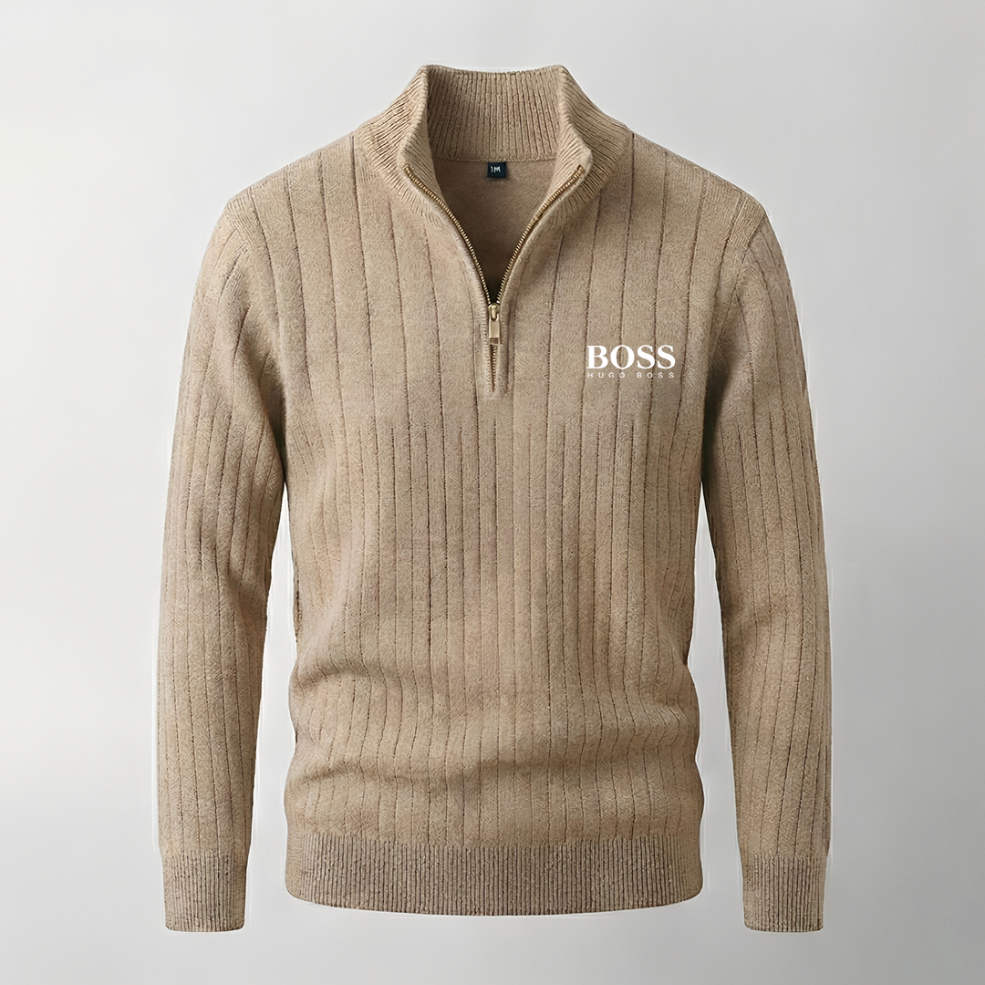 Quarter-Zip Cotton Sweater