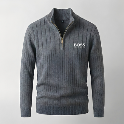 Quarter-Zip Cotton Sweater