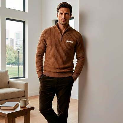 Quarter-Zip Cotton Sweater