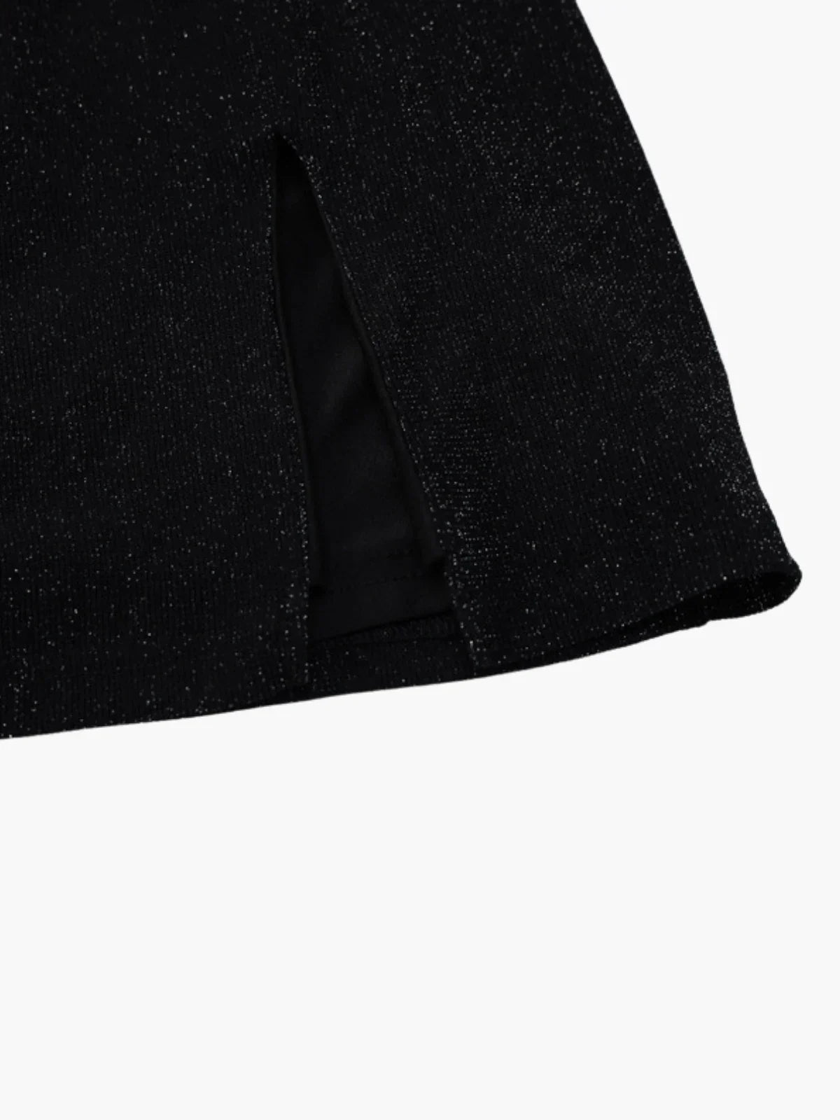 Sparkling Mesh Slip Mini Dress With Side Slit